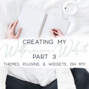 creating my wellpreneur website part 3 - themes plugins widgets